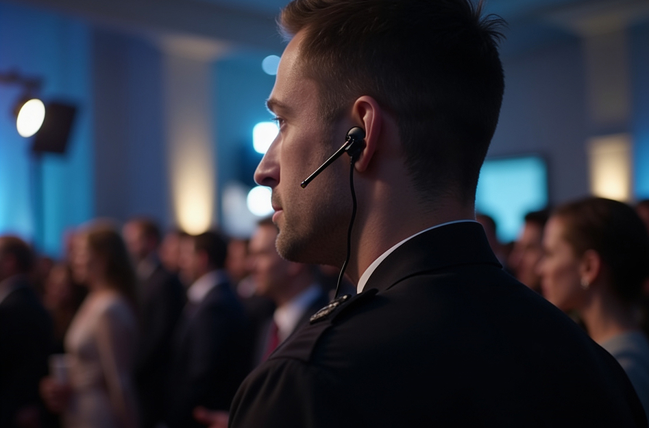 Iron Point event security monitoring a crowd